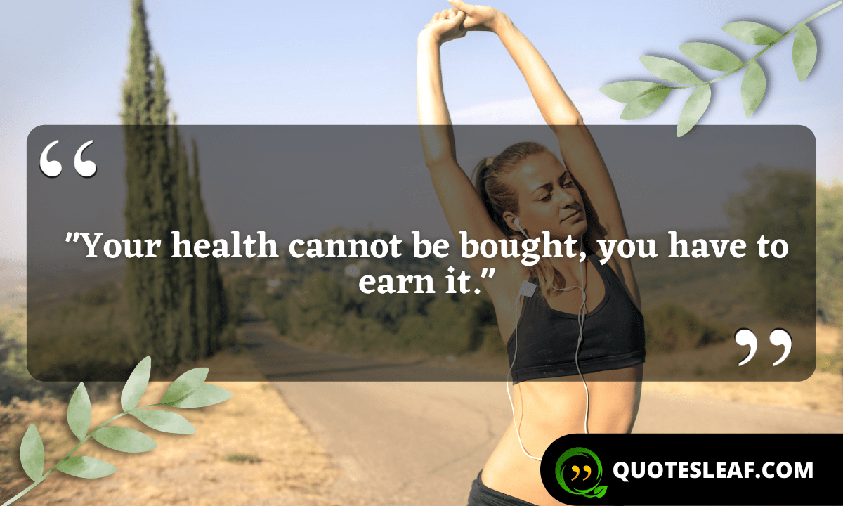 You are currently viewing “Your health cannot be bought, you have to earn it.”